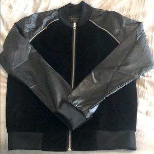 Men’s Zara jacket. Velvet w/ faux leather sleeves